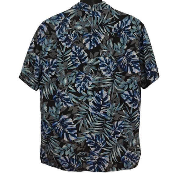 Tommy Bahama Silk Hawaiian Shirt Mens Size Large Tropical Palm Leaf Beach Aloha - Picture 7 of 9